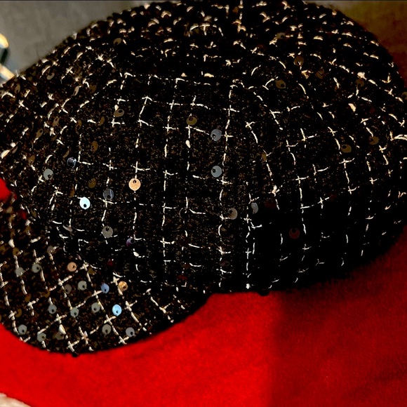 SEQUIN BERET BRITISH HAT (ADJUSTABLE) $25 - Picture 4 of 4